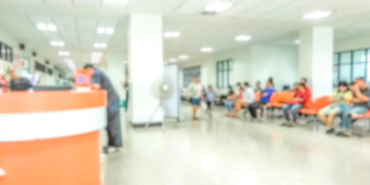 blur beautiful hospital or clinic interior for background,patient waiting for see doctor