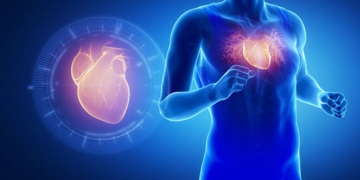 running man focused on heart