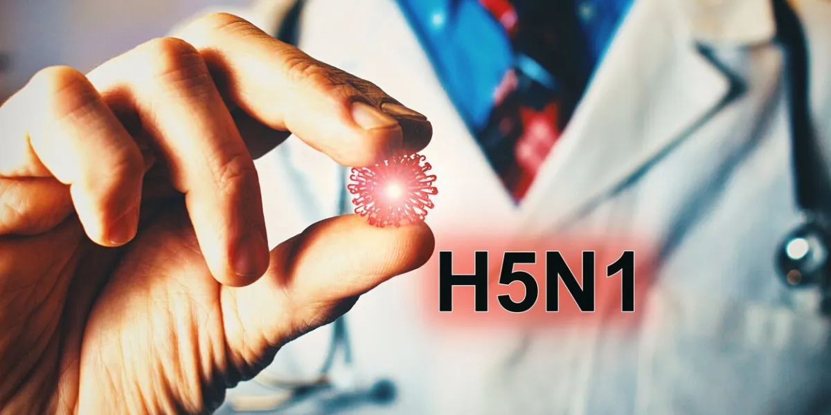 h5n1 virus - doctor hand holding a virus sample healthcare or medical concept