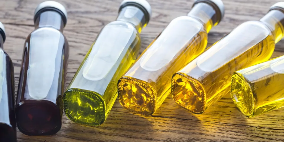 bottles with different kinds of vegetable oil