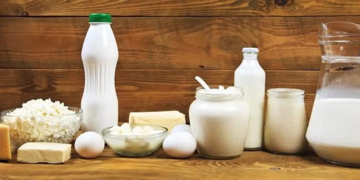 ensemble de produits laitiers sur la table en bois