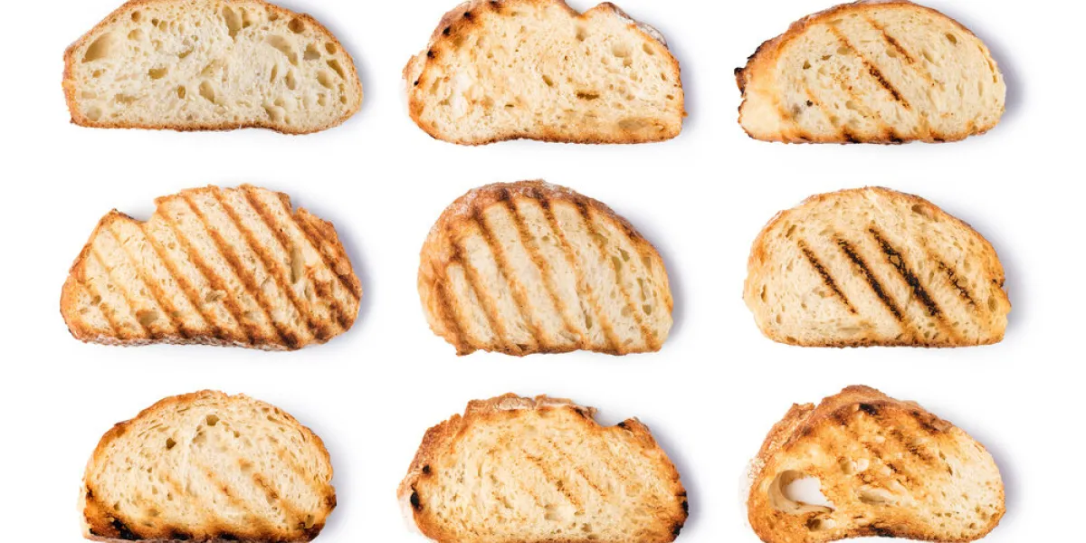 slices toast bread isolated on white background