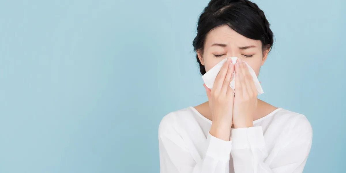 young woman of hay fever
