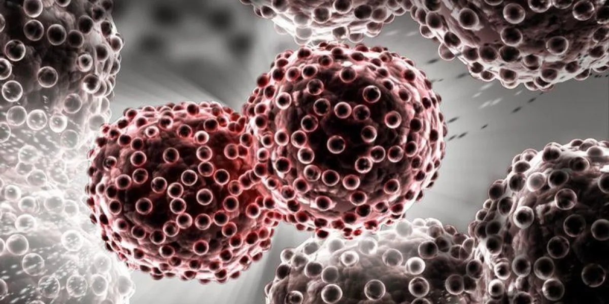 3d rendered digital illustration of lung cancer cells in color background