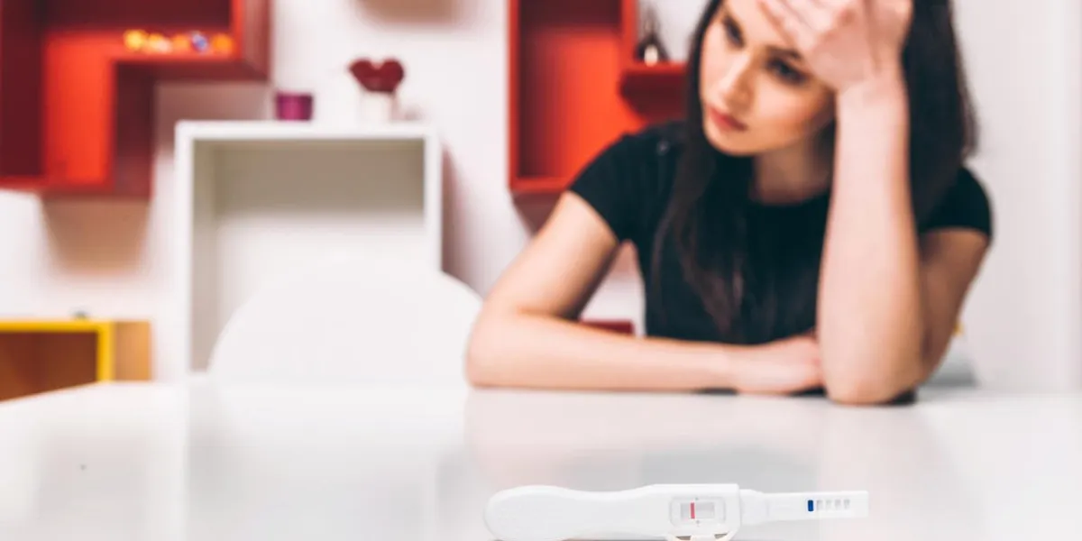 negative test planning pregnancy infertility sad woman desperate stress broken family concept