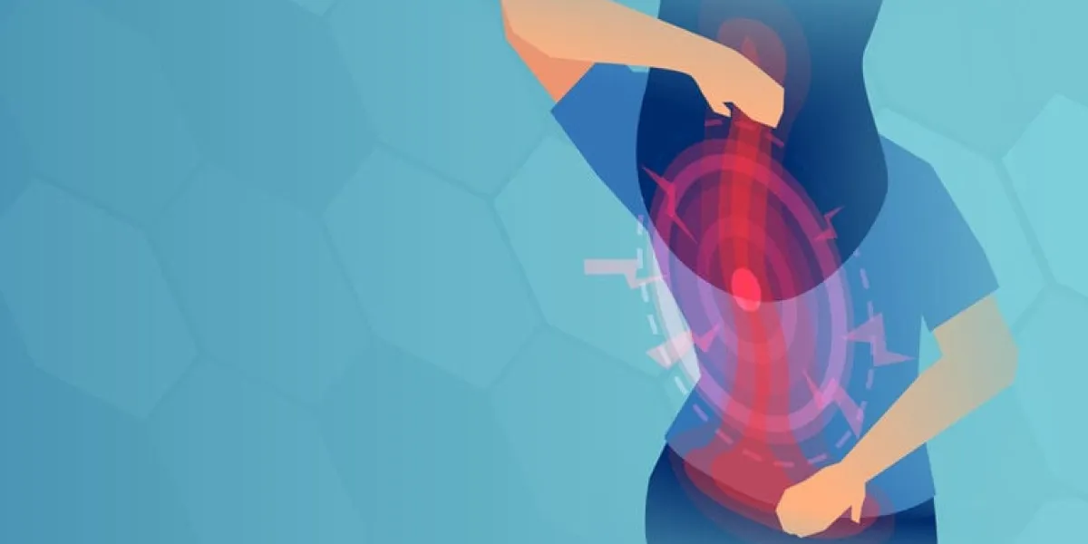 vector of a young woman with back pain