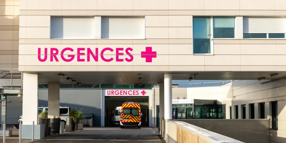 calais, france - december 17, 2020   emergency service calais hospital