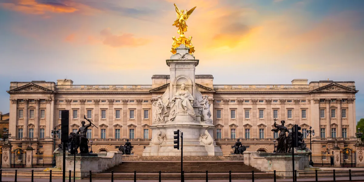 london, united kingdom - may 13 2018  victoria memorial in front of buckingham palace, designed and executed by the sculptor (sir) thomas brock and unveiled on 16 may