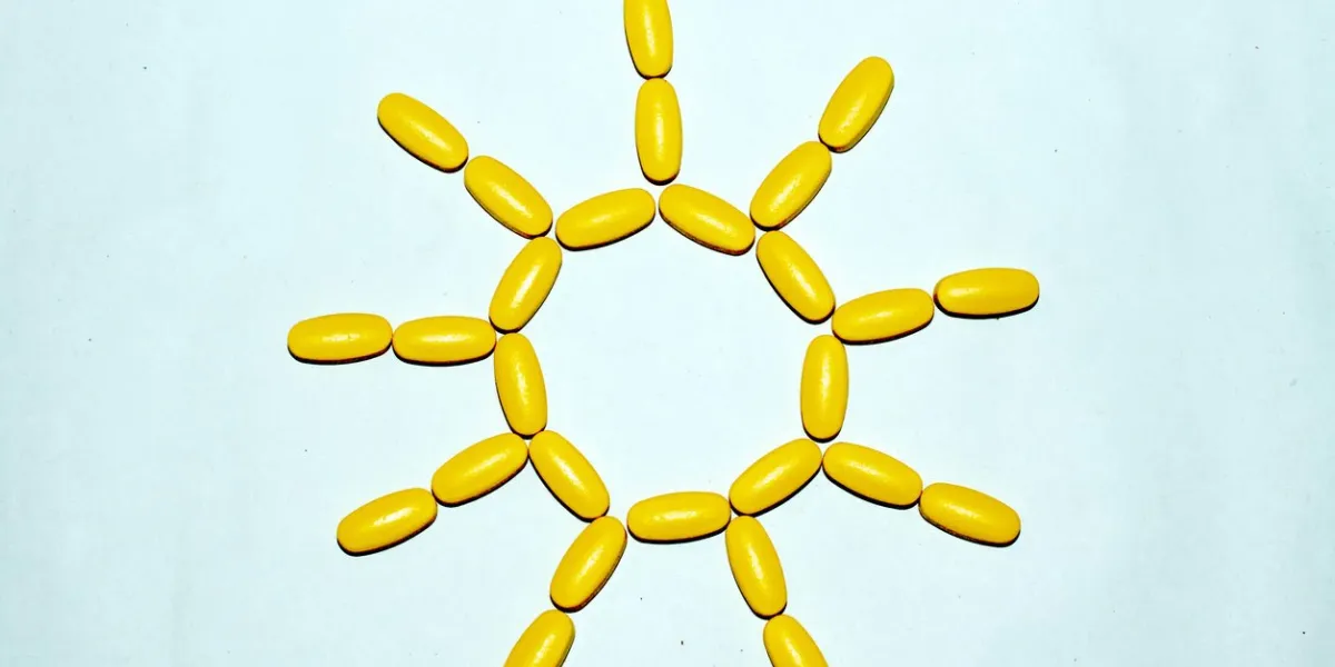 tablets and capsules are lined in the form of the sun