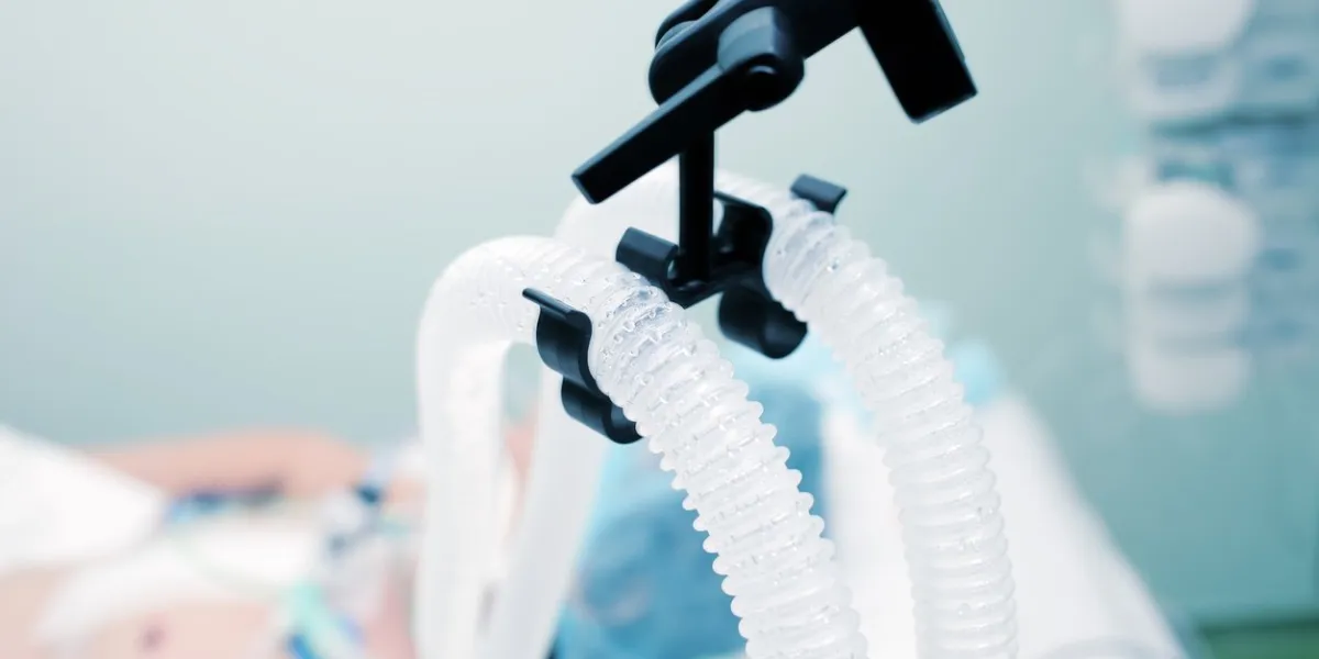 fragment of the patient breathing circuit on the alv