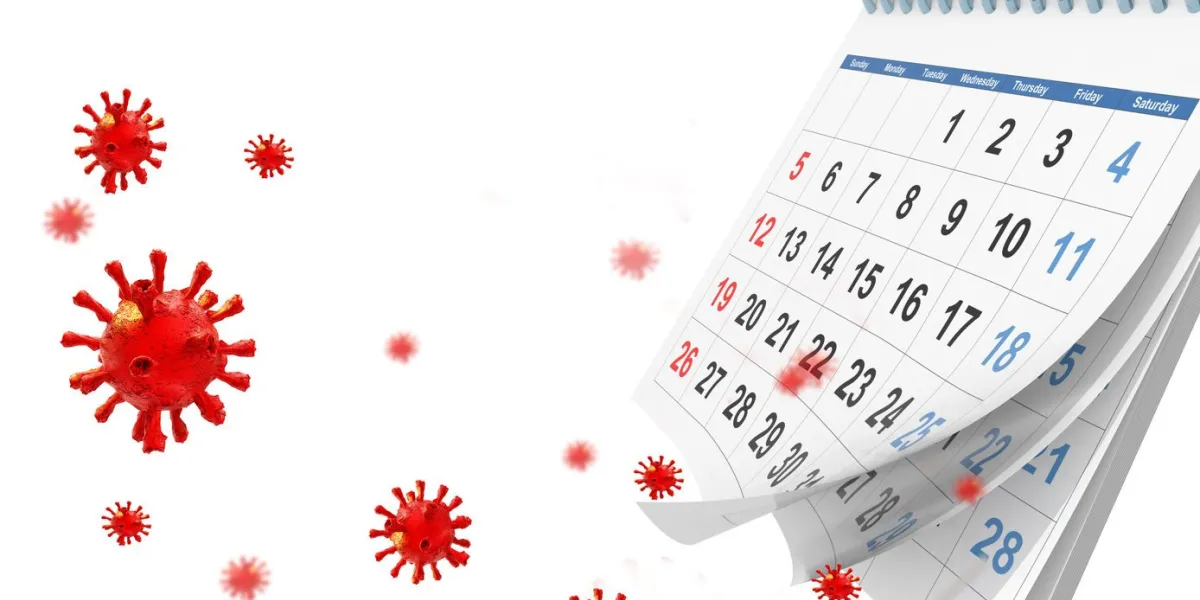 covid-19 coronavirus outbreak calenadar words text virus days for background space for your text - 3d rendering