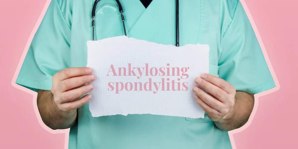 ankylosing spondylitis doctor with stethoscope in turquoise coa