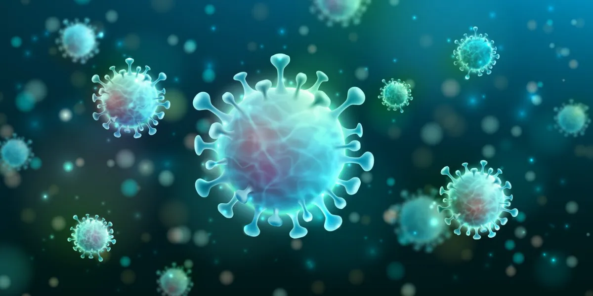 vector of coronavirus 2019-ncov and virus background with disease cells covid-19 corona virus outbreaking and pandemic medical health risk concept vector illustration eps