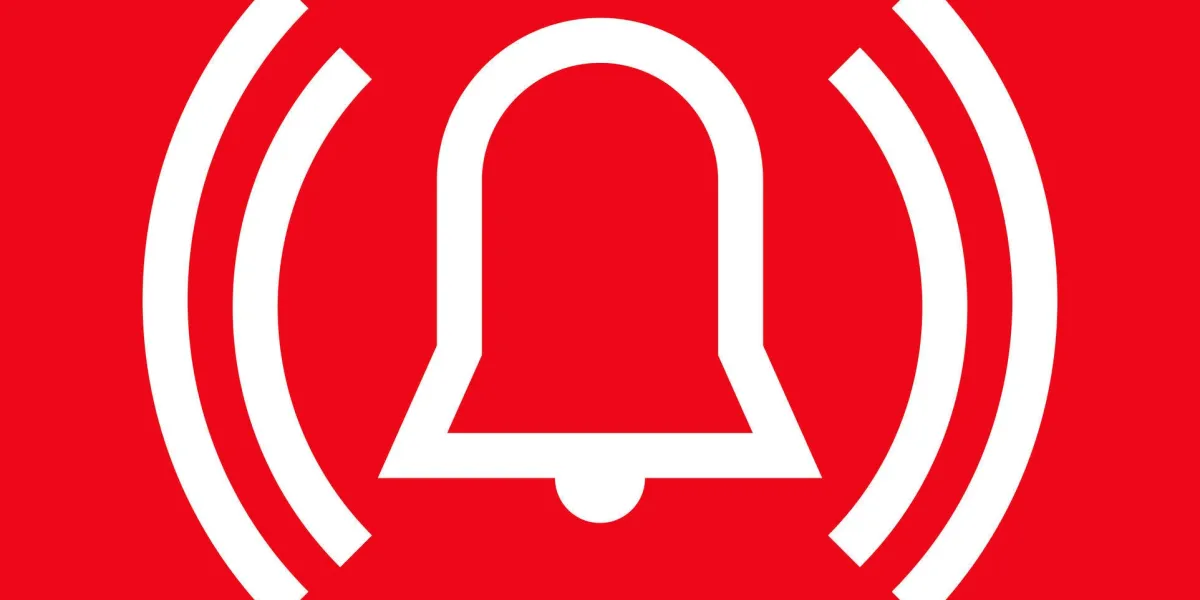 icône d'alarme sur fond rouge