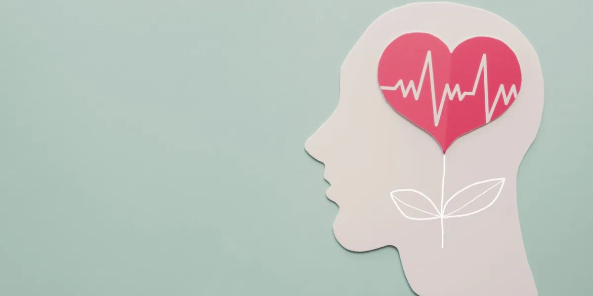 paper brain and heart tree, world heart day, world mental health day and wellness concept