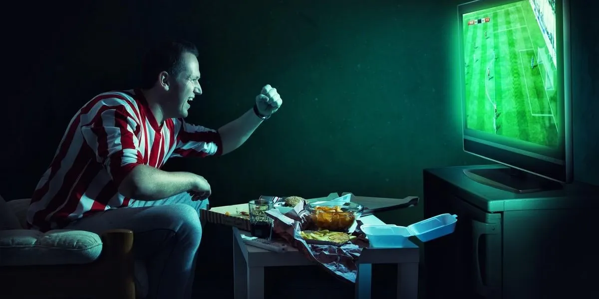 fussball fan vorm fernseher