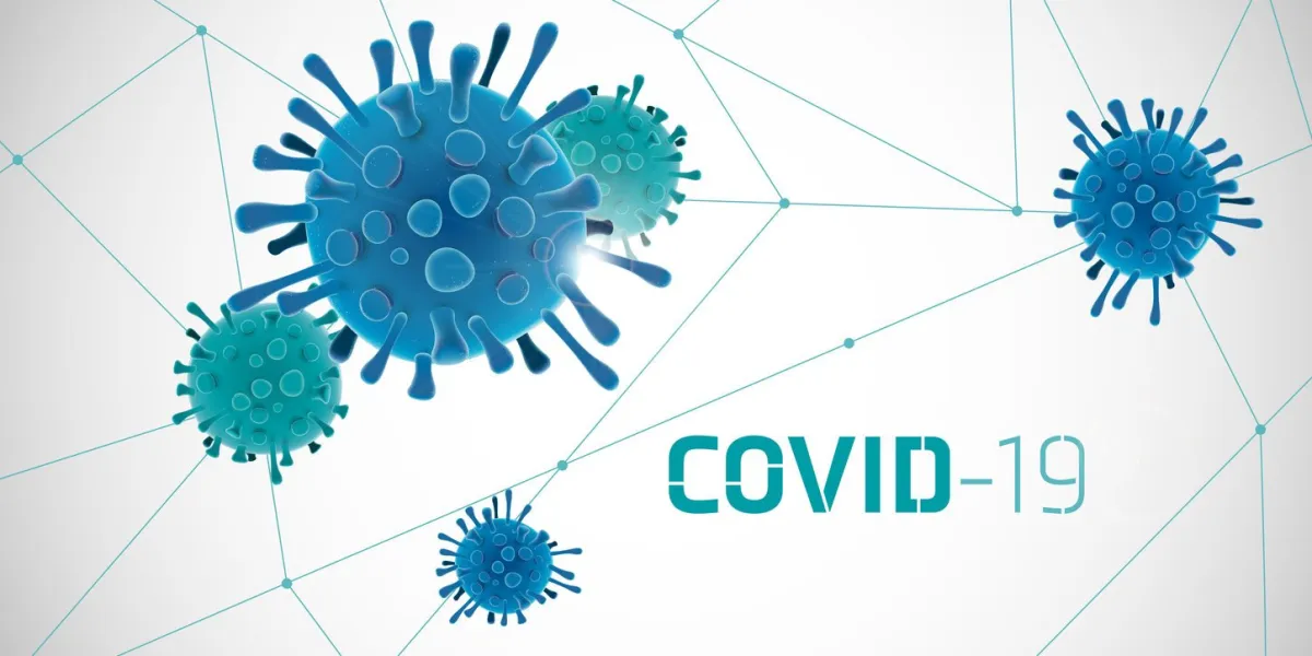covid 19 illustration isolated on a large banner