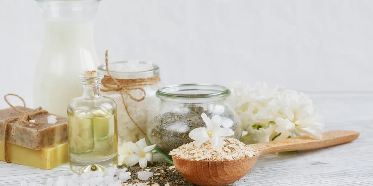 natural ingredients for homemade facial and body mask or scrub
