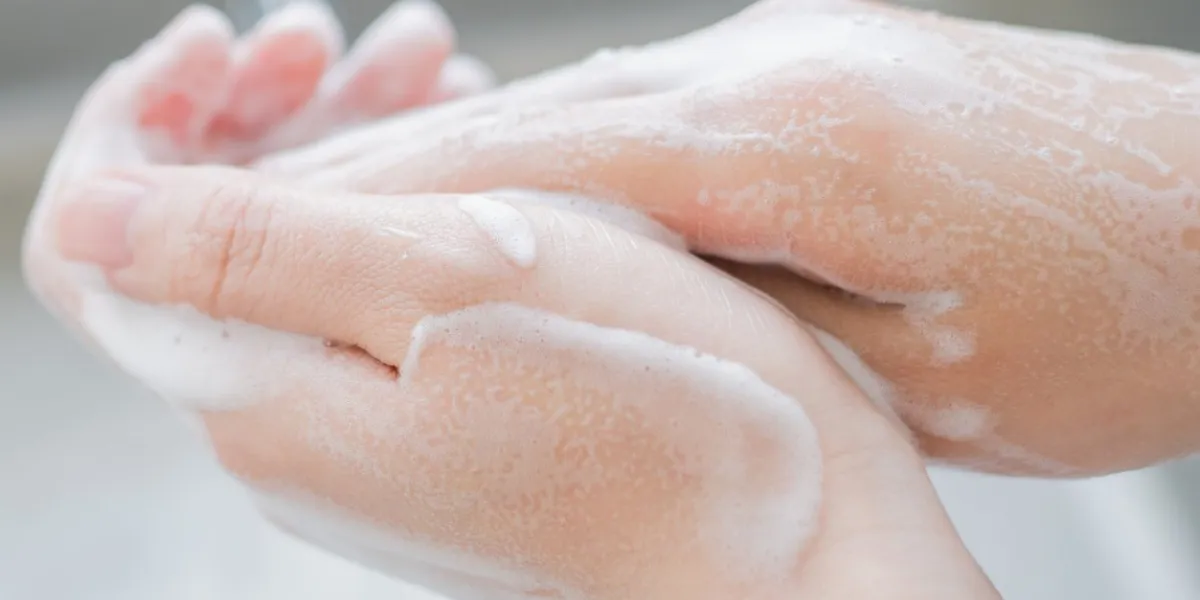 woman washing her hands