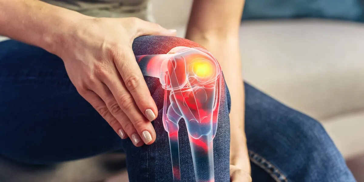 vfx joint and knee pain augmented reality render close up of a person experiencing discomfort in a result of leg trauma or arthritis massaging the muscles to ease the injury