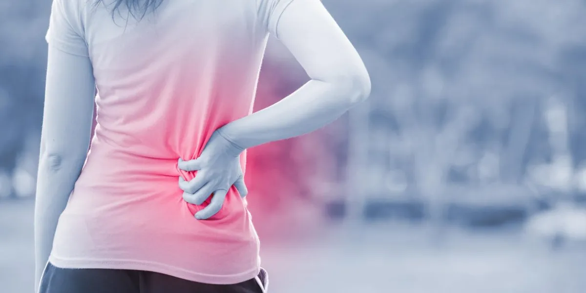 sport woman waist injury in the park,great for your design