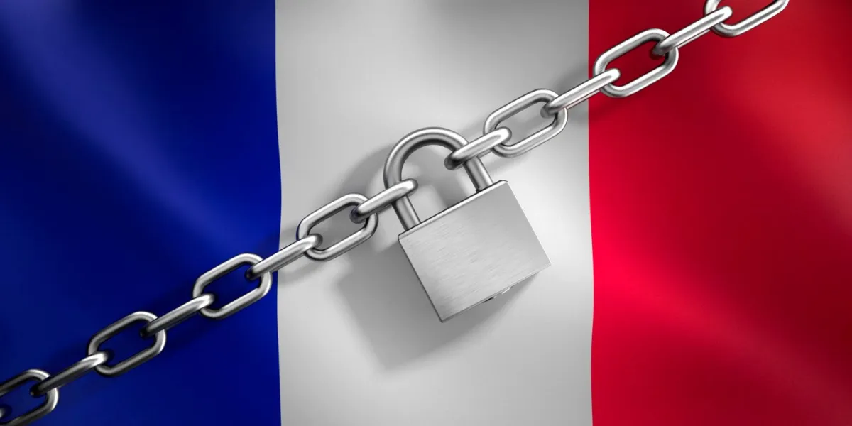 france coronavirus lockdown to stop coronavirus - 3d illustration