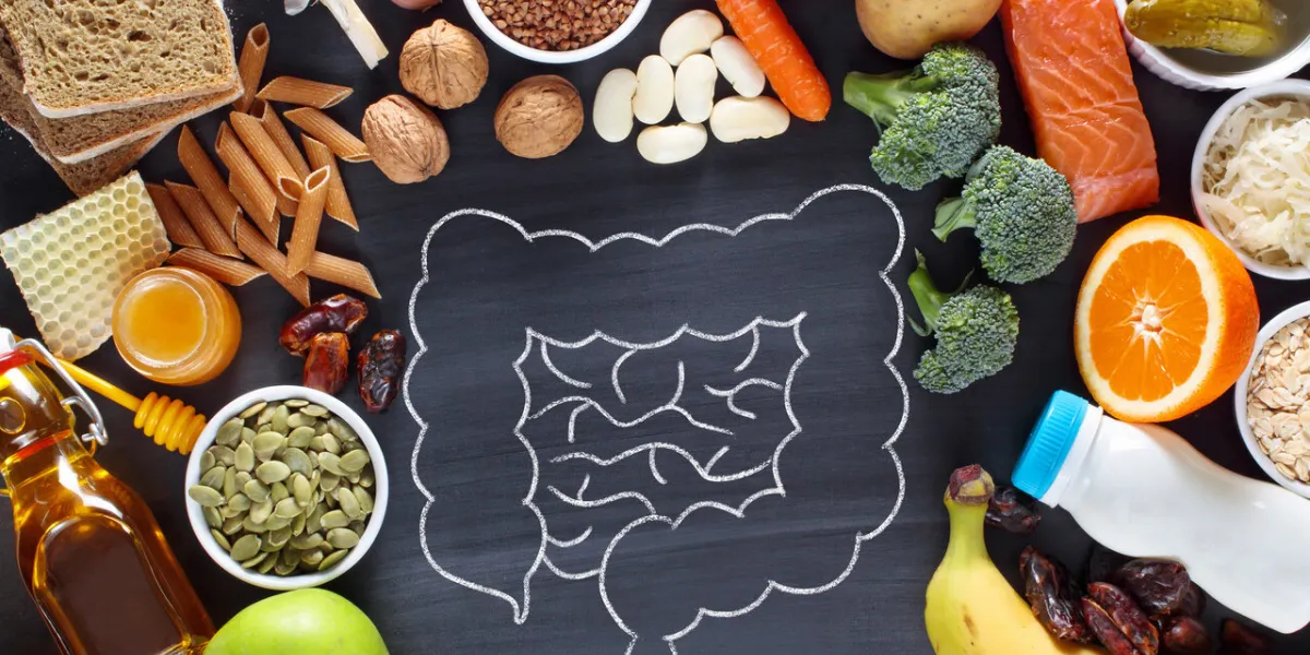 natural products for healthy bowel top view