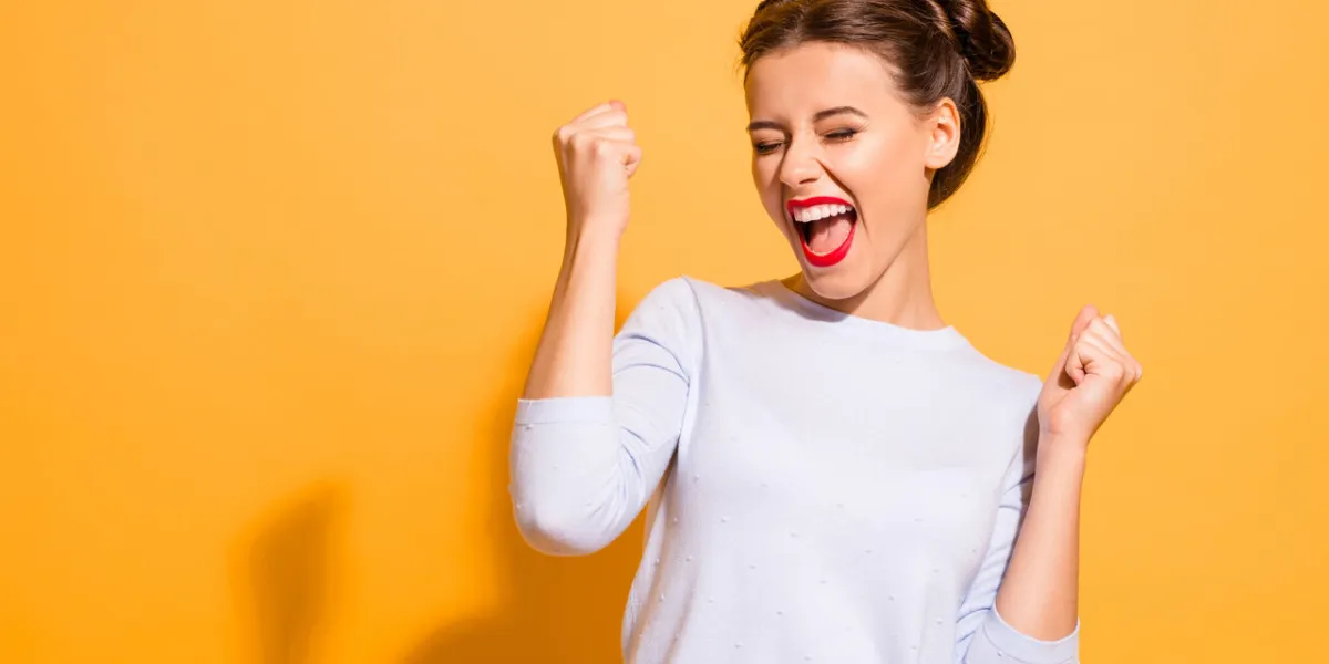 portrait of her she nice-looking cool attractive lovely lovable winsome sweet crazy cheerful cheery girl having fun great breakthrough isolated on bright vivid shine yellow background