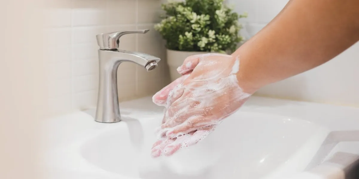hand washing with water and soap, clean and protection from dirty, virus, bacteria