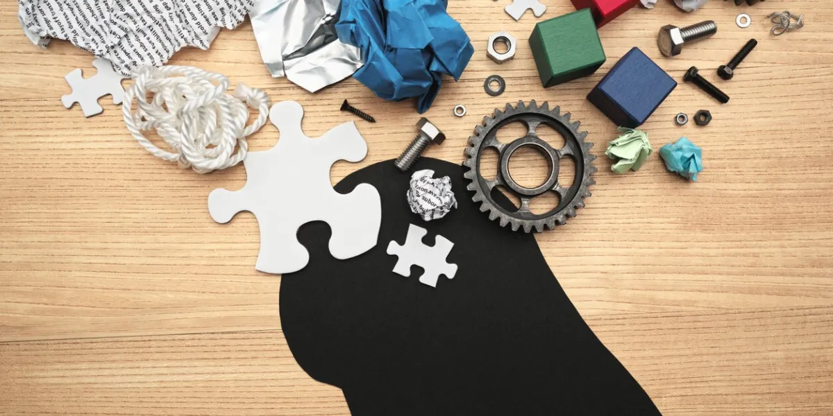 concept image of mental exhaustion and brain fatigue concentration problems