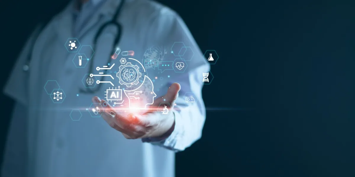 medical technology, doctor use ai robots for diagnosis, care, and increasing accuracy patient treatment in future medical research and development innovation technology to improve patient health