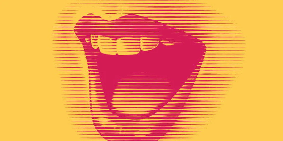 engraving vector of a woman's mouth laughing and smiling