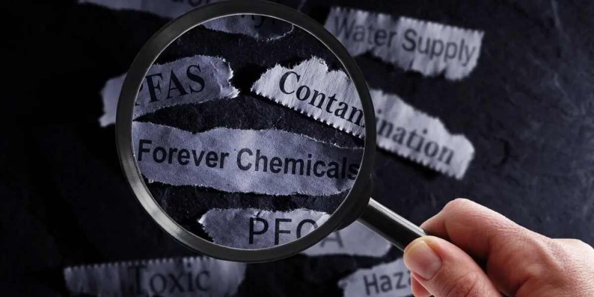 pfas,forever,chemicals,newspaper,headlines,and,magnifying,glass