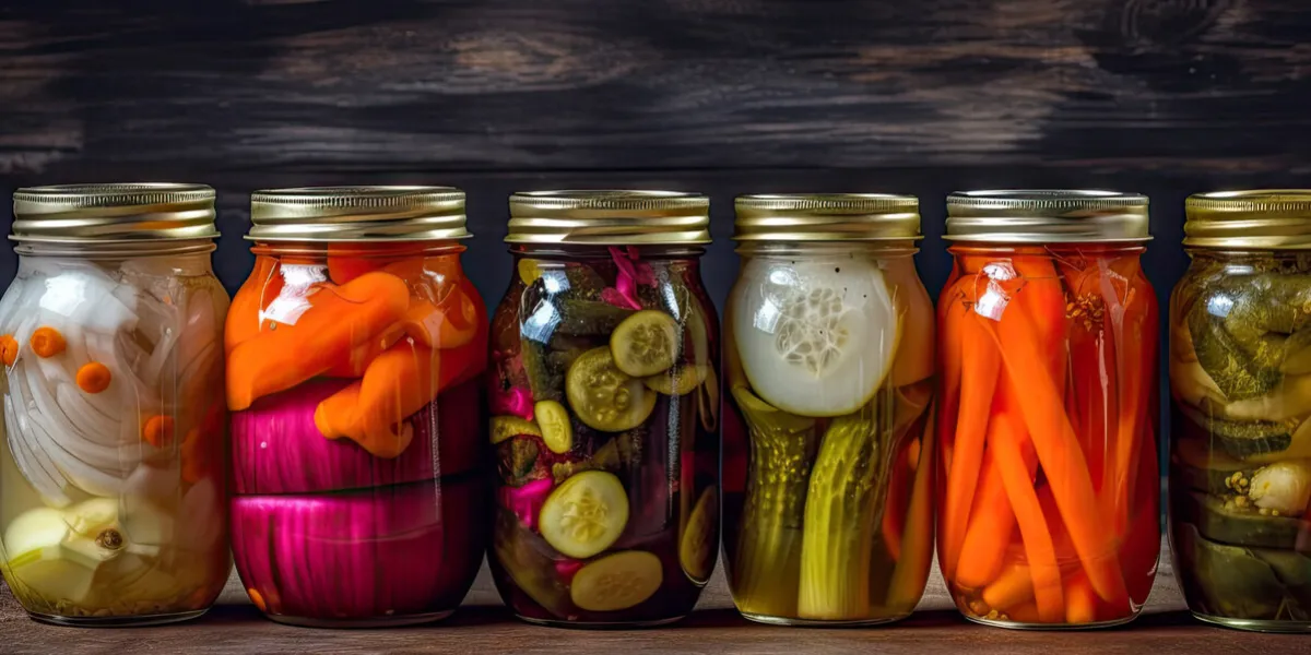 fermented vegetables in jars - generative ai