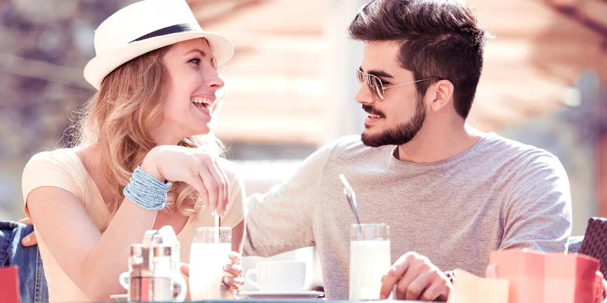 two people in cafe enjoying in time spending with each other