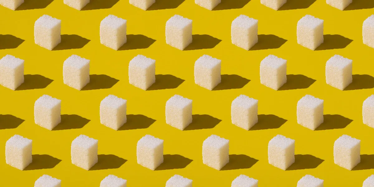 white sugar cubes pattern on yellow background abstract, minimal style pastel color
