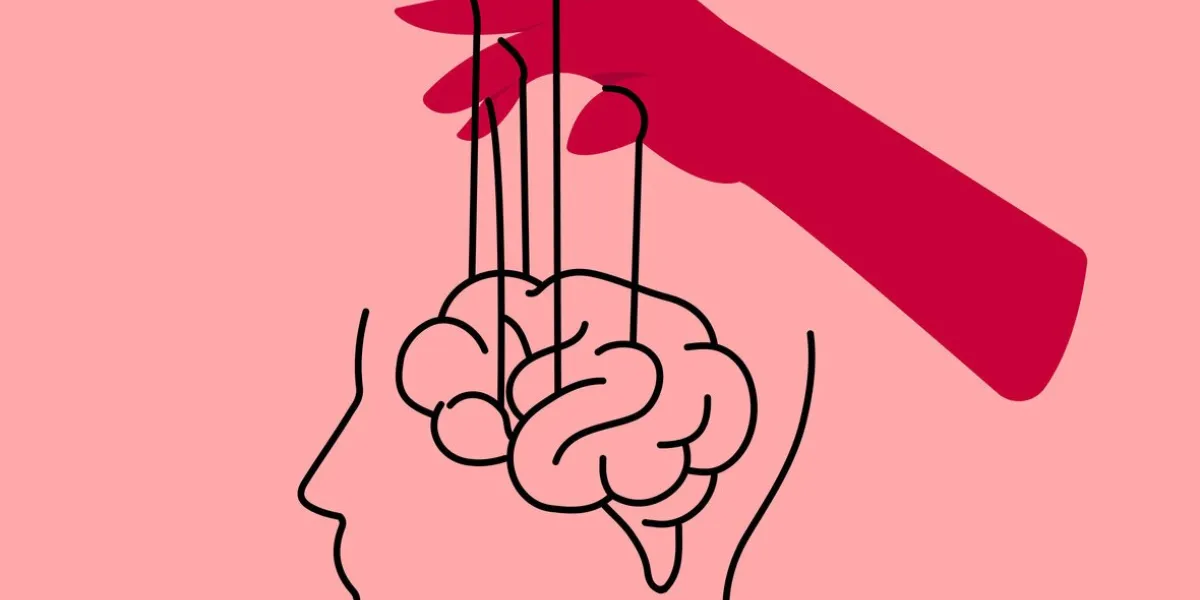 mental manipulation, string attached with brain illustration